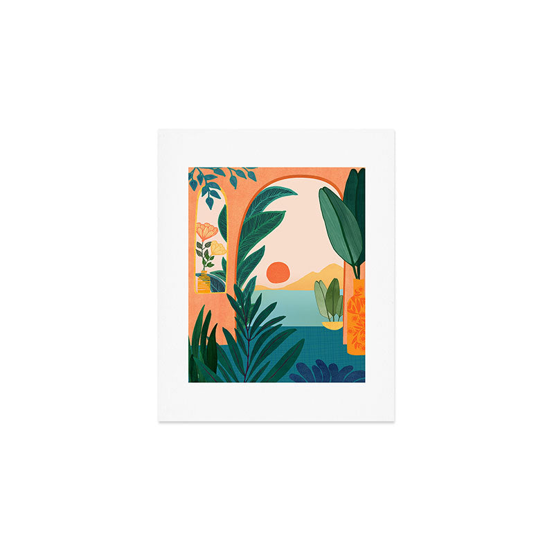 Tropical Evening Sunset Landscape Art Print