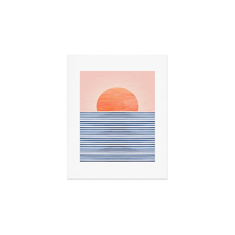 Summer Sunrise Minimal Abstract Landscape Art Print