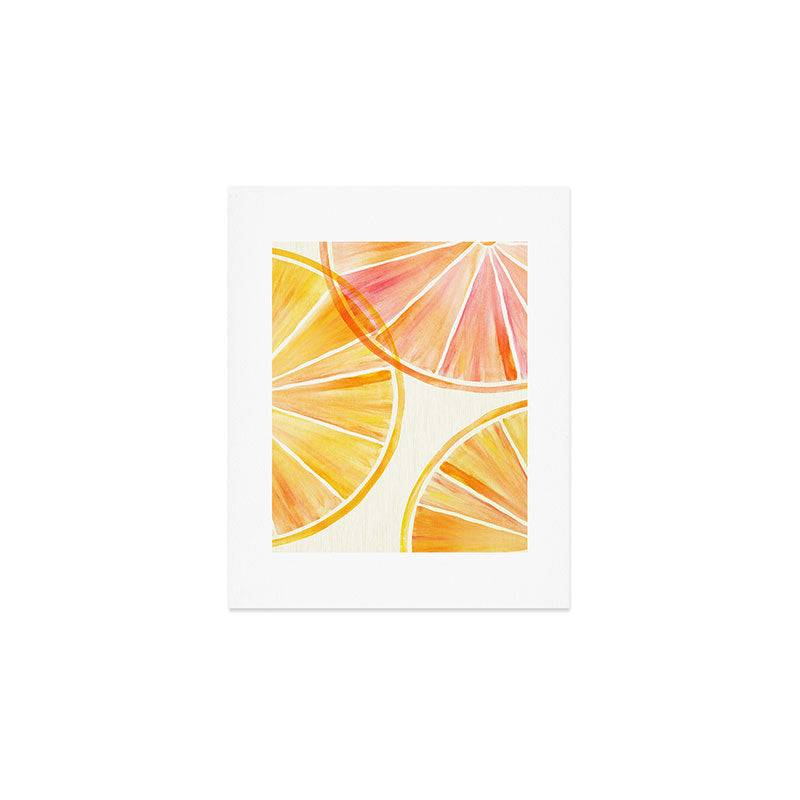 Sunny Citrus Watercolor Illustration Art Print