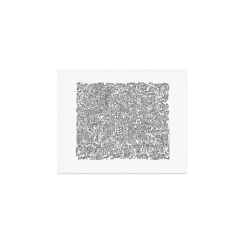 Graffiti Black And White Pattern Doodle Hand Designed Scan Art Print