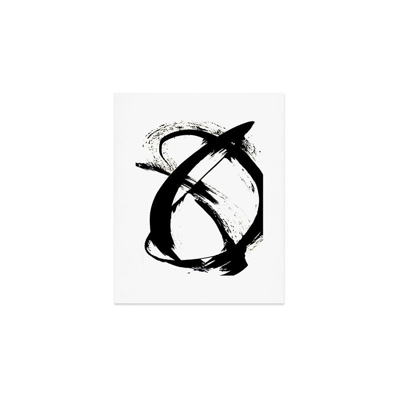 Brushstroke 7: A Minimal, Abstract, Black And White Piece Art Print