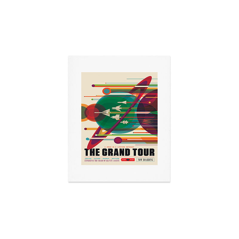 Nasa Retro Space Travel Poster The Grand Tour Art Print
