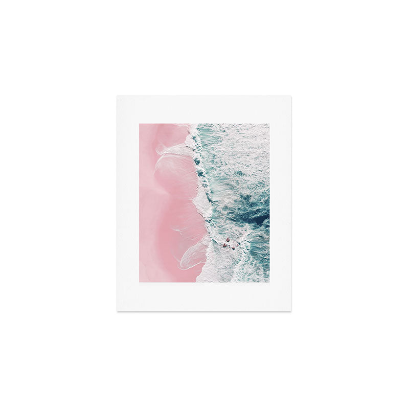 Aerial Ocean Print - Beach - Pink Sand - Wave - Original Sea Of Love - Travel Photography  Art Print