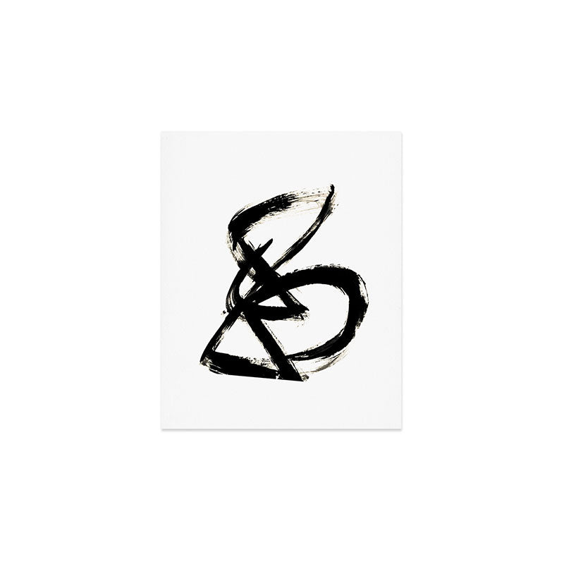 Brushstroke 3 - A Simple Black And White Ink Design Art Print