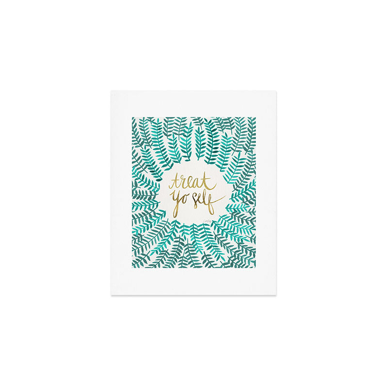 Treat Yo Self - Gold & Turquoise Art Print