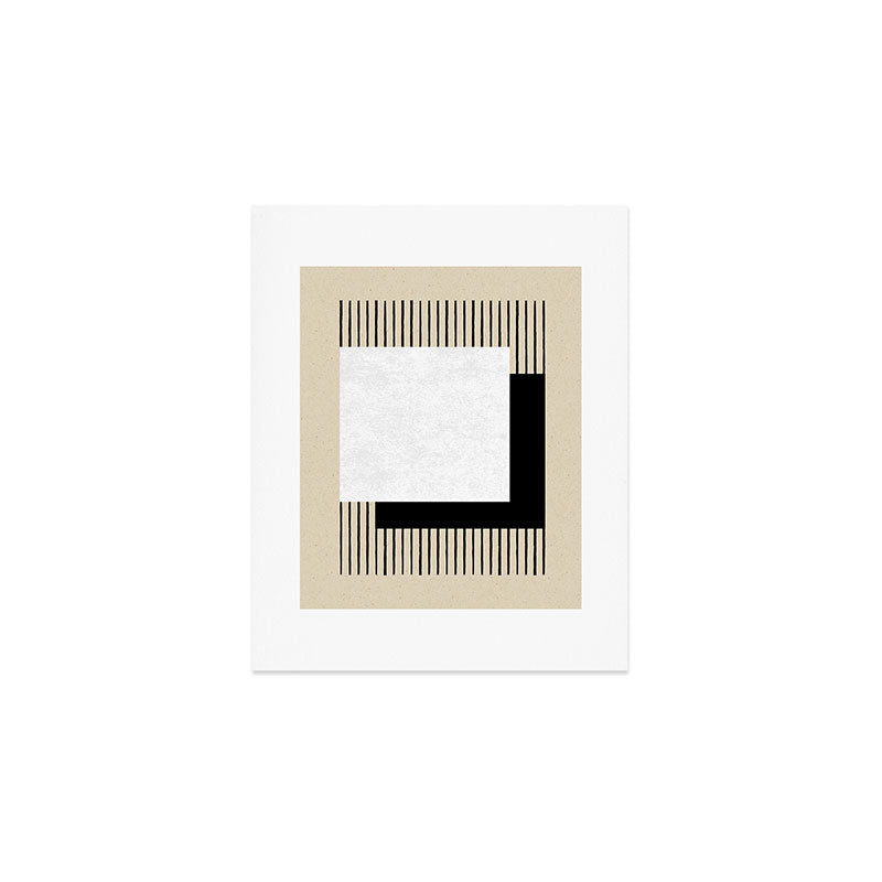 Square Black And White Stripes Art Print
