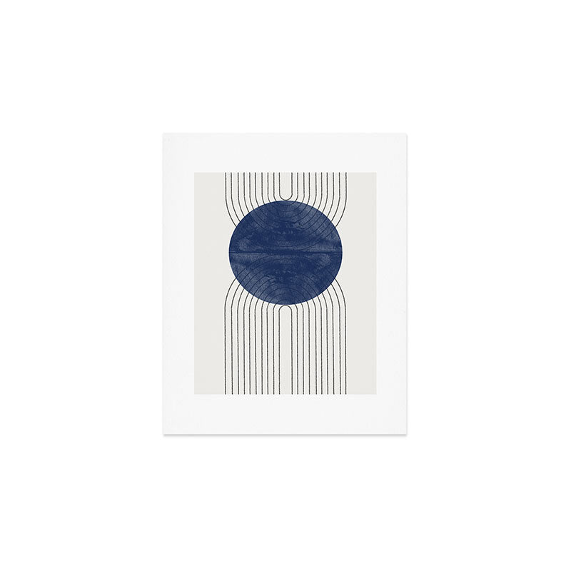 Mid Century Modern Blue Perfect Balance Art Print