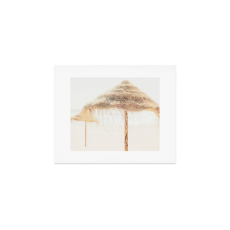 Beach Dreams Iii - Straw Beach Umbrellas Photography By Ingrid Beddoes Art Print